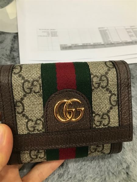 Ví GG Gập 3 Sọc Đỏ xanh rêu+