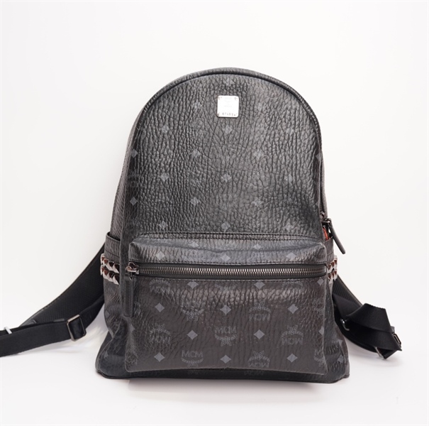 Balo MCM xanh đen ngang sz 24cm TB+