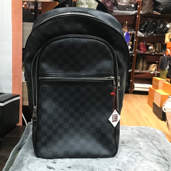 Balo LV ô vuông xanh đen +