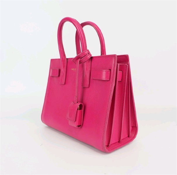 Túi YSL xách tay màu hồng đậm sz 22cm KG+