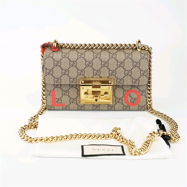 Túi GC hoa nâu có chữ LOVE 2 mặt sz20+