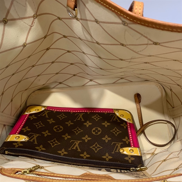 Túi LV Neverfull hoa nâu +