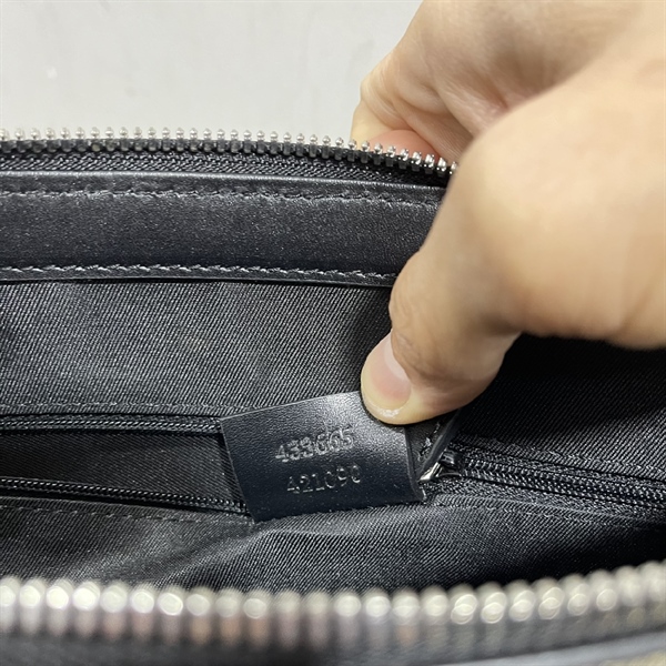 Túi Clutch GG Xám Sọc Đỏ Xanh Rêu 35cm+