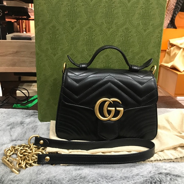Túi GG marmont mini top handle đen +