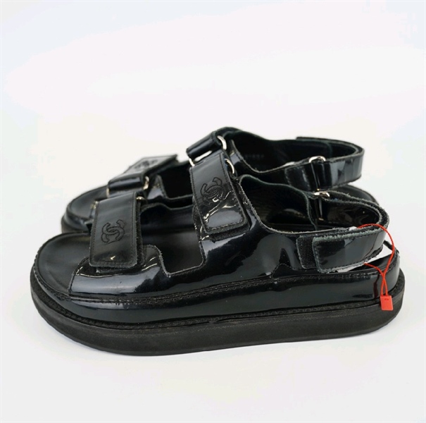 GIày chanel đen 2 quai sz36+