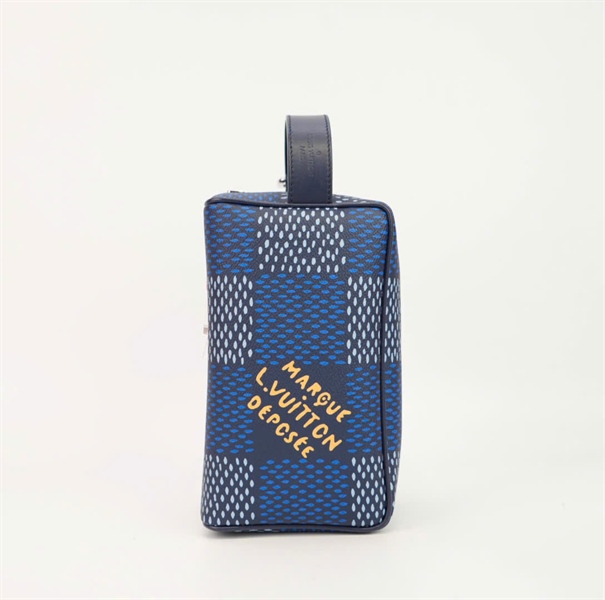 Túi LV ô vuông xanh xám logo chữ vàng size 22 TB+