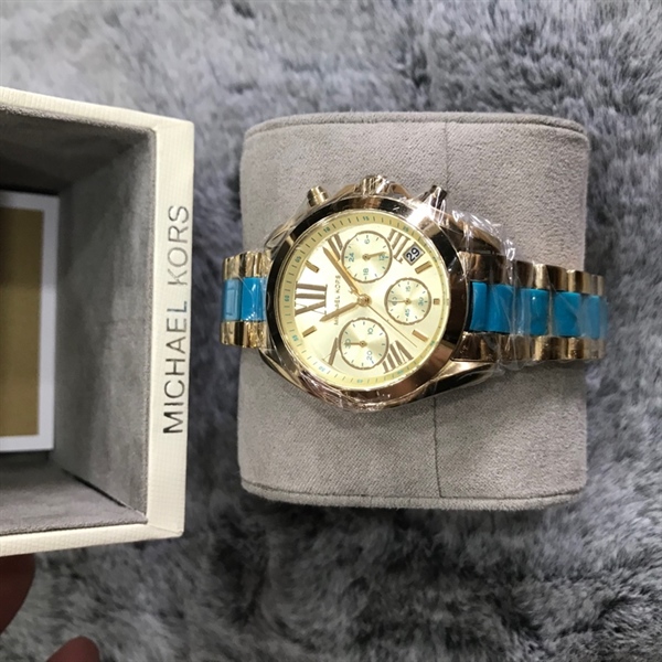 Đồng hồ nam MK vàng phối xanh+