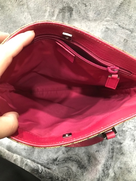 Túi Tote GG nâu lòng hồng +