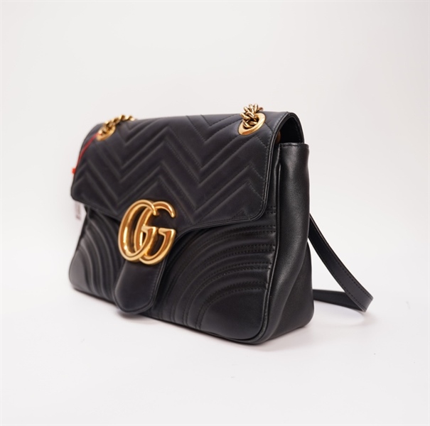 Túi GG marmont đen khóa vàng 26cm TB+