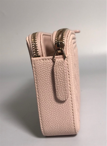 Túi chanel hồng nhạt sọc KG+