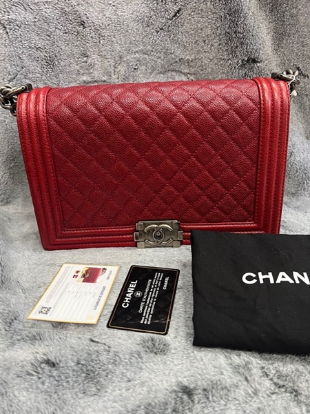 Túi chanel boy đỏ+