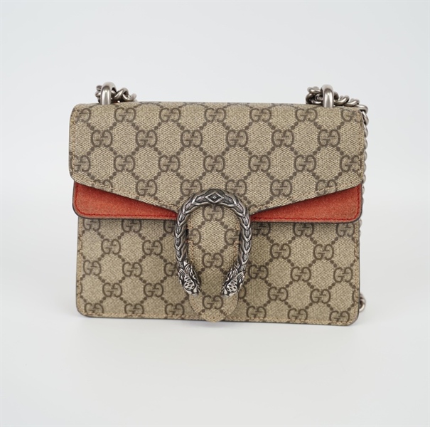 Túi GG đầu rồng nâu phối đỏ