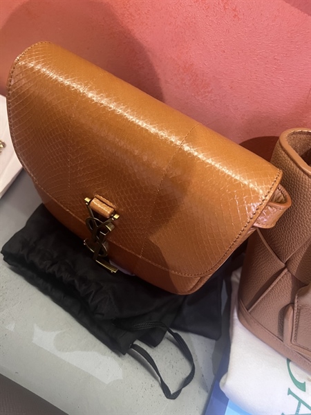 Túi YSL da trăn màu cam +
