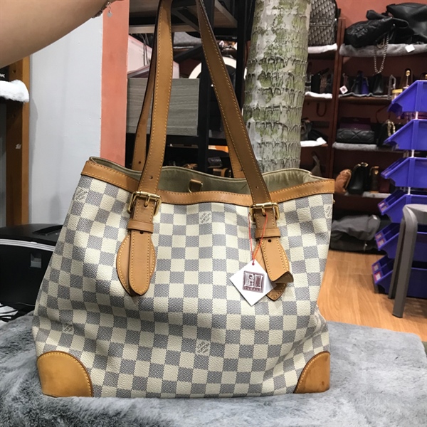 Túi LV tote ô vuông trắng +