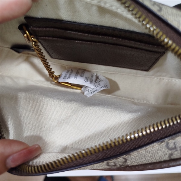 Túi Đeo Chéo GG Xám Phối Đỏ Xanh Rêu+