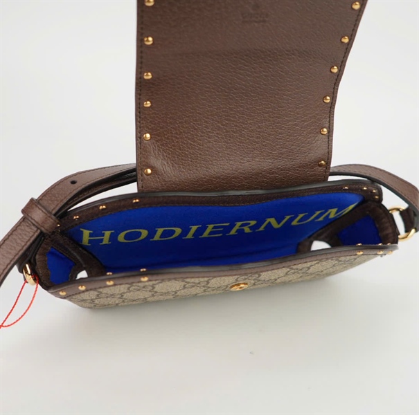 Túi GG nắp gập hoạ tiết logo size 17 +