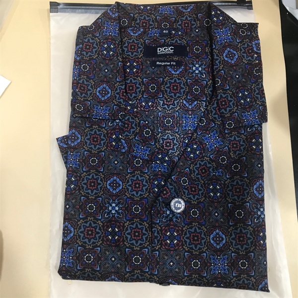 Áo Sơ Mi Ngắn Tay DGC Size 40 Hoa Sẫm Màu KG+