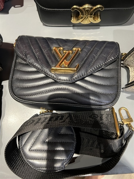 Túi LV đen vân kèm ví tròn size 18 +