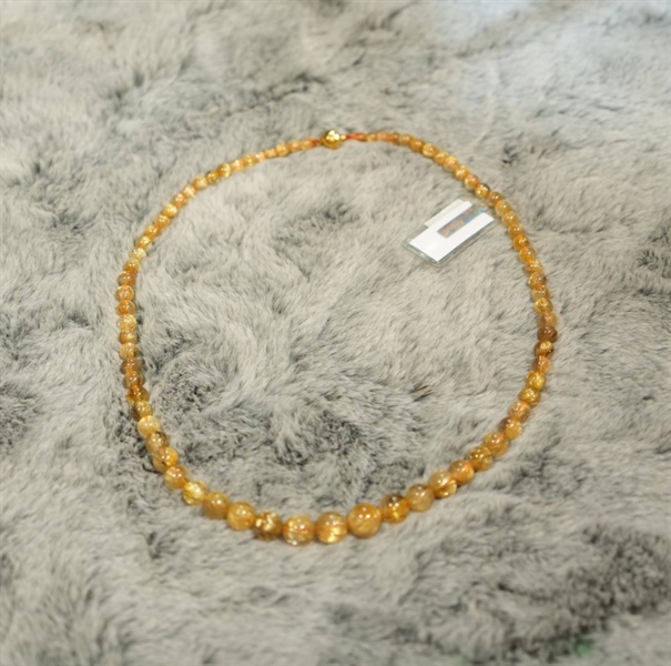 Vòng chuỗi thạch anh tóc vàng 432899 (75hạt) +