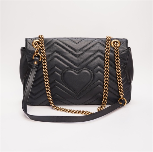 Túi GG marmont đen khóa vàng 26cm TB+