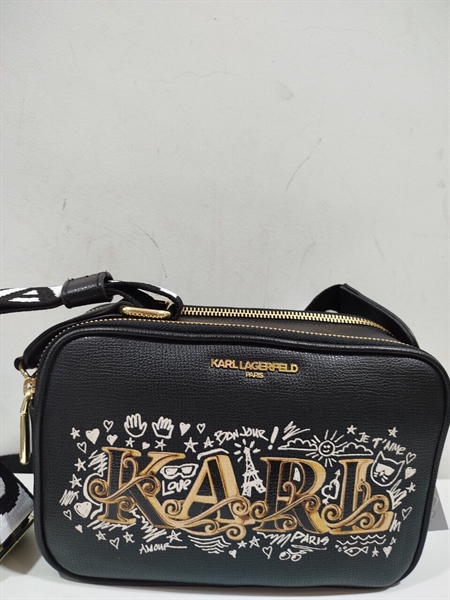 Túi Karl Lagerfeld Đen Chữ Vàng KG+