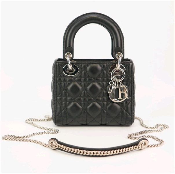 Túi Dior Lady đen size mini KG+