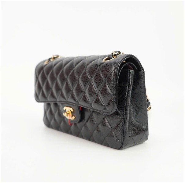 Túi Chanel Classic đen khóa vàng sz 23cm KG+