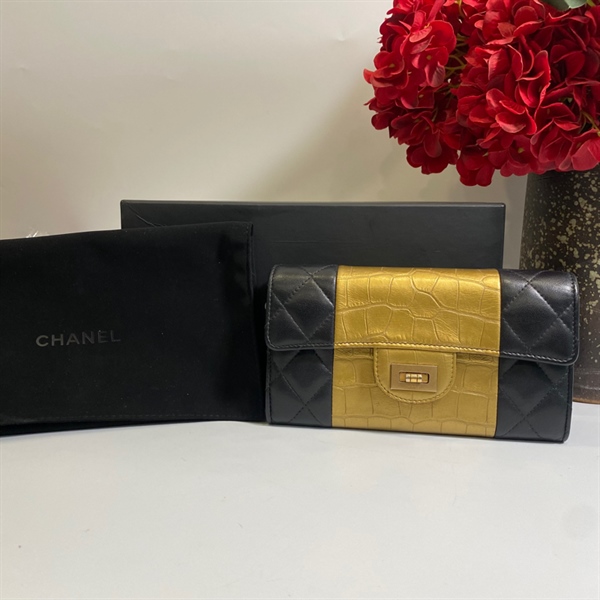 Túi Chanel Cleopas đen phối màu KG+