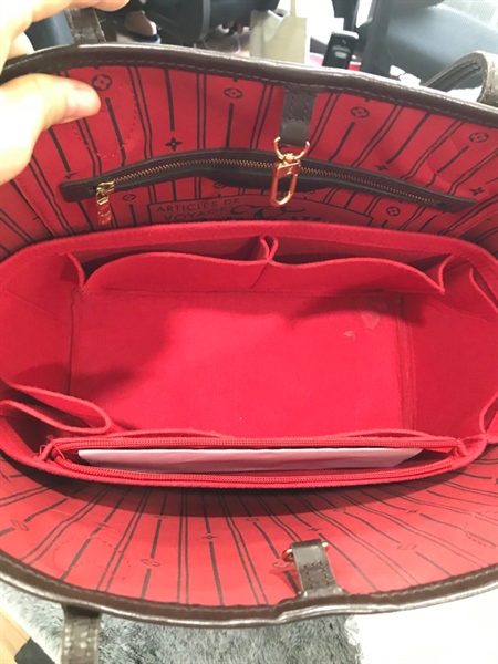 Túi Neverfull LV Ô vuông Nâu+