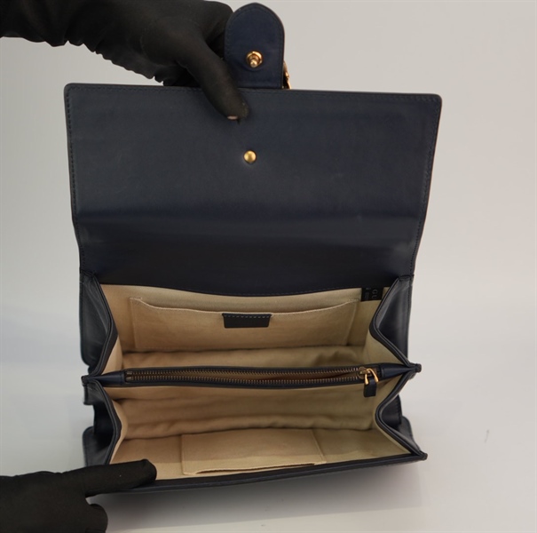 Túi GG đen đầu rồng quai trúc +