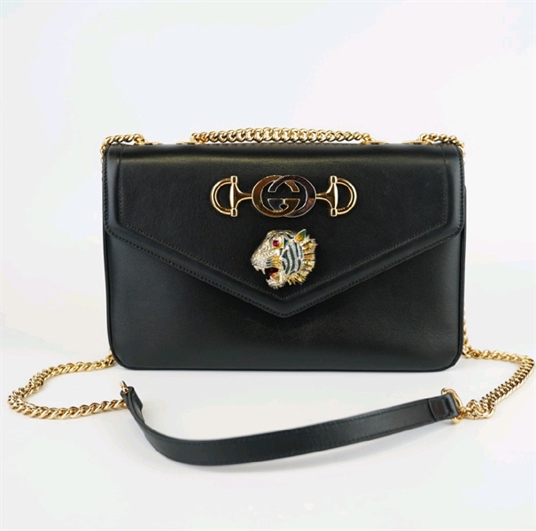 Túi GC đen đầu hổ lòng hồng +