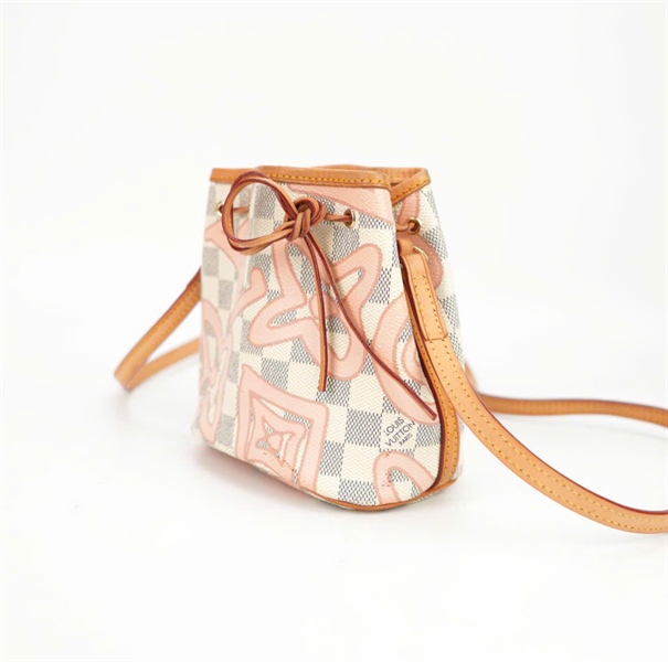 Túi LV dây rút ô vuông xám in hình size 18 ++