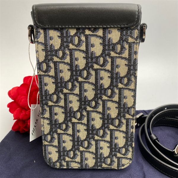 Túi đứng Dior da phối vải KG +5