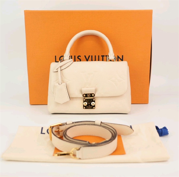 Túi LV hoa trắng khoá vàng KG+