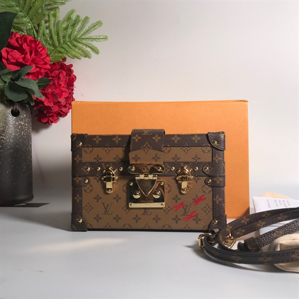 Túi LV trunk hoa nâu KG+