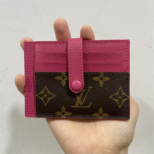 Ví LV Card holder Hồng Phối Nâu+