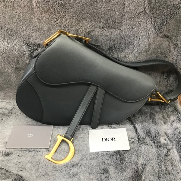 Túi Dior Sadle màu xám lớn KG+