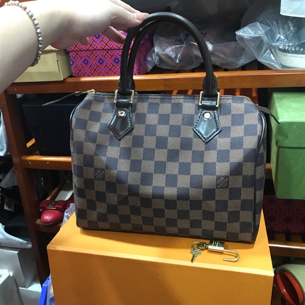 Túi speedy LV ô vuông nâu size 25cm KG+