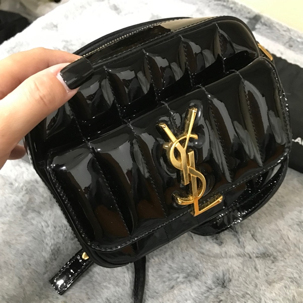 Túi YSL đen bóng vuông +