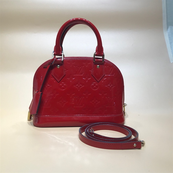 Túi LV Alma đỏ bóng lòng cam +