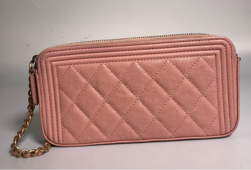 Túi chanel hồng nhạt ô hình thoi nhỏ KG+