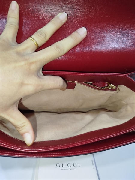 Túi GG Xám Viền Đỏ+