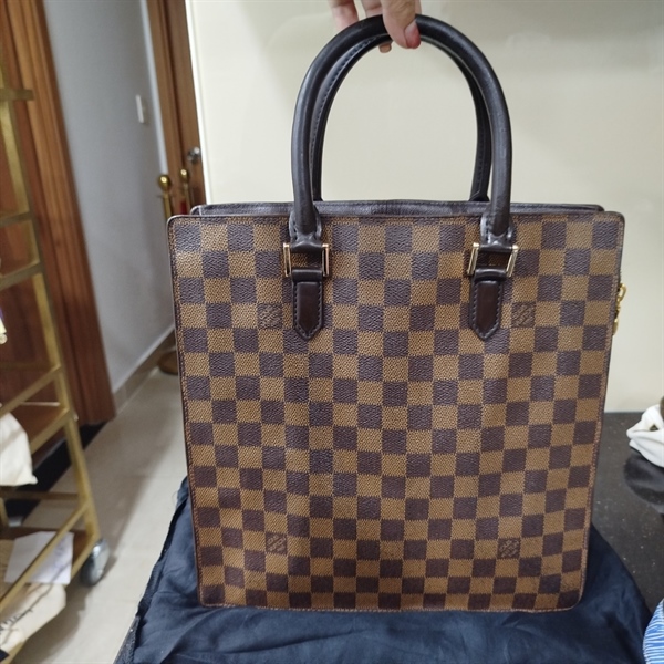 Túi Tote LV Ô Vuông Nâu Vàng KG+