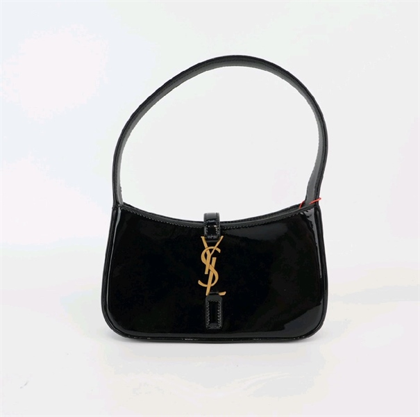 Túi YSL kẹp nách đen bóng sz 16cm KG+
