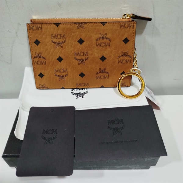 Ví Đựng Thẻ MCM Vàng Có Zip KG+