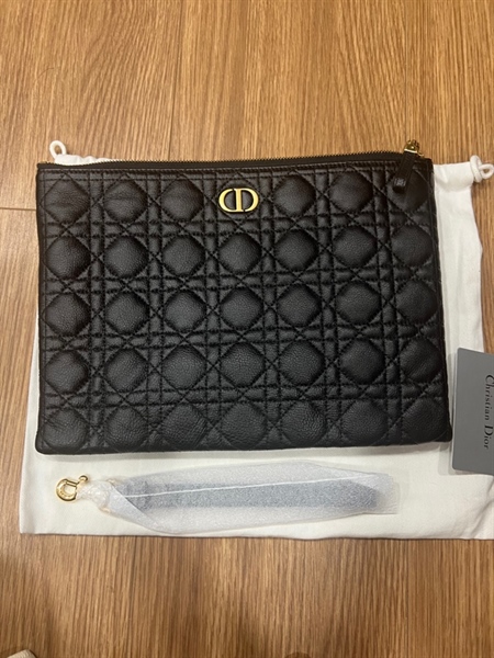 Túi Dior clutch đen mềm +