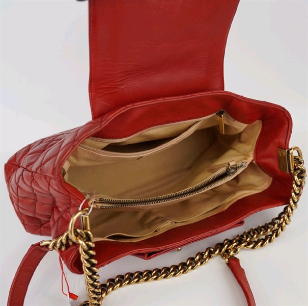 Túi Chanel Boy đỏ da mềm (17753930) sz34 +