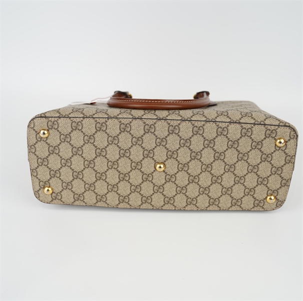 Túi GG viền da nâu +