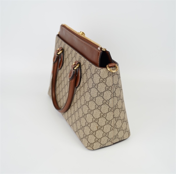 Túi GG viền da nâu +