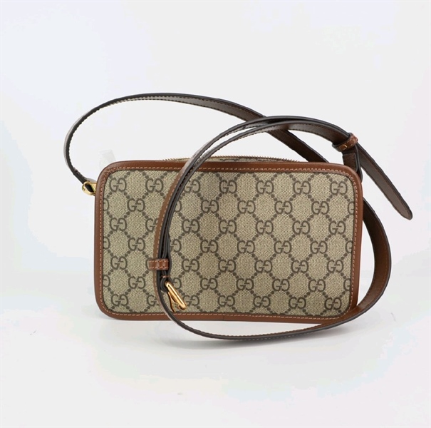 Túi GG xách viền nâu KG+